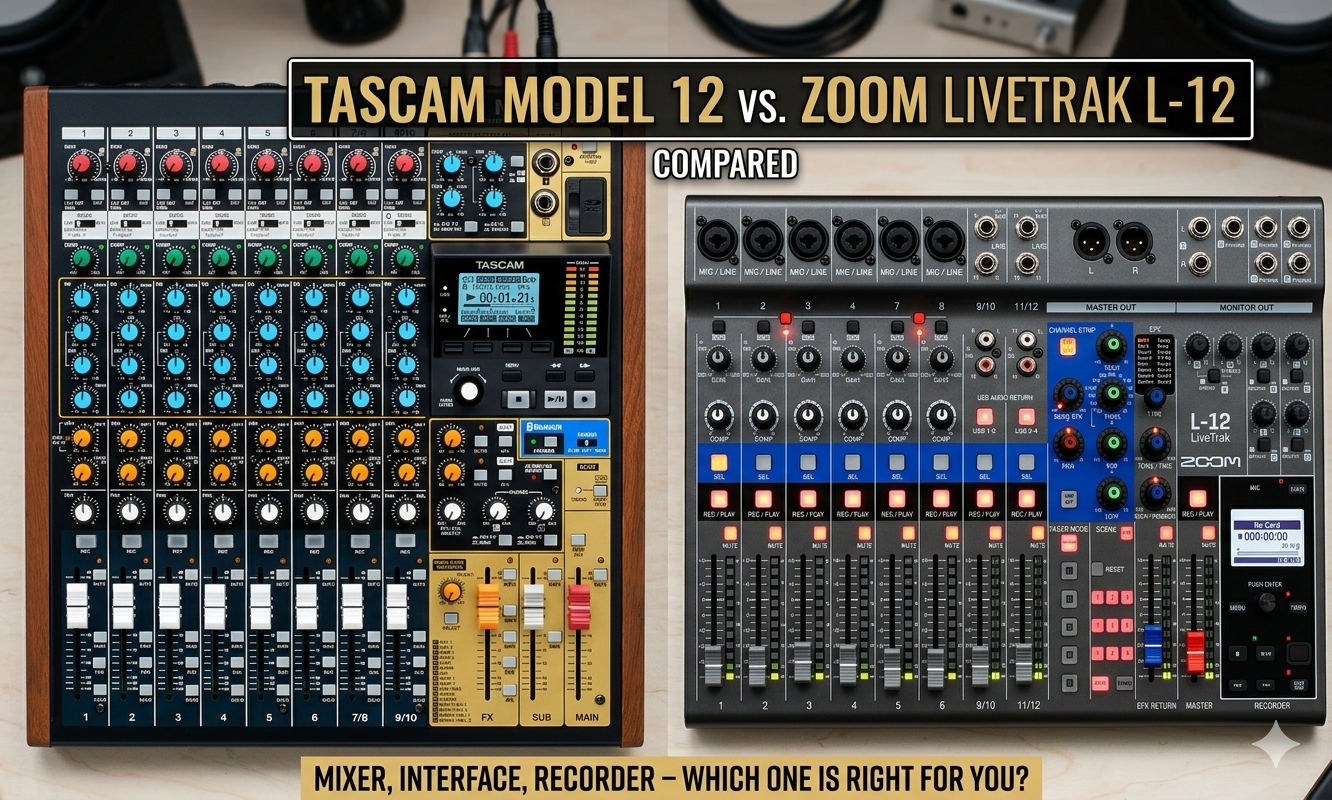 Tascam Model 12 vs Zoom LiveTrak L-12: Which Mixer Rules?